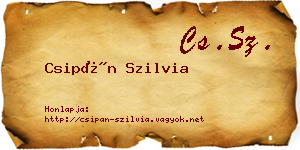 Csipán Szilvia névjegykártya